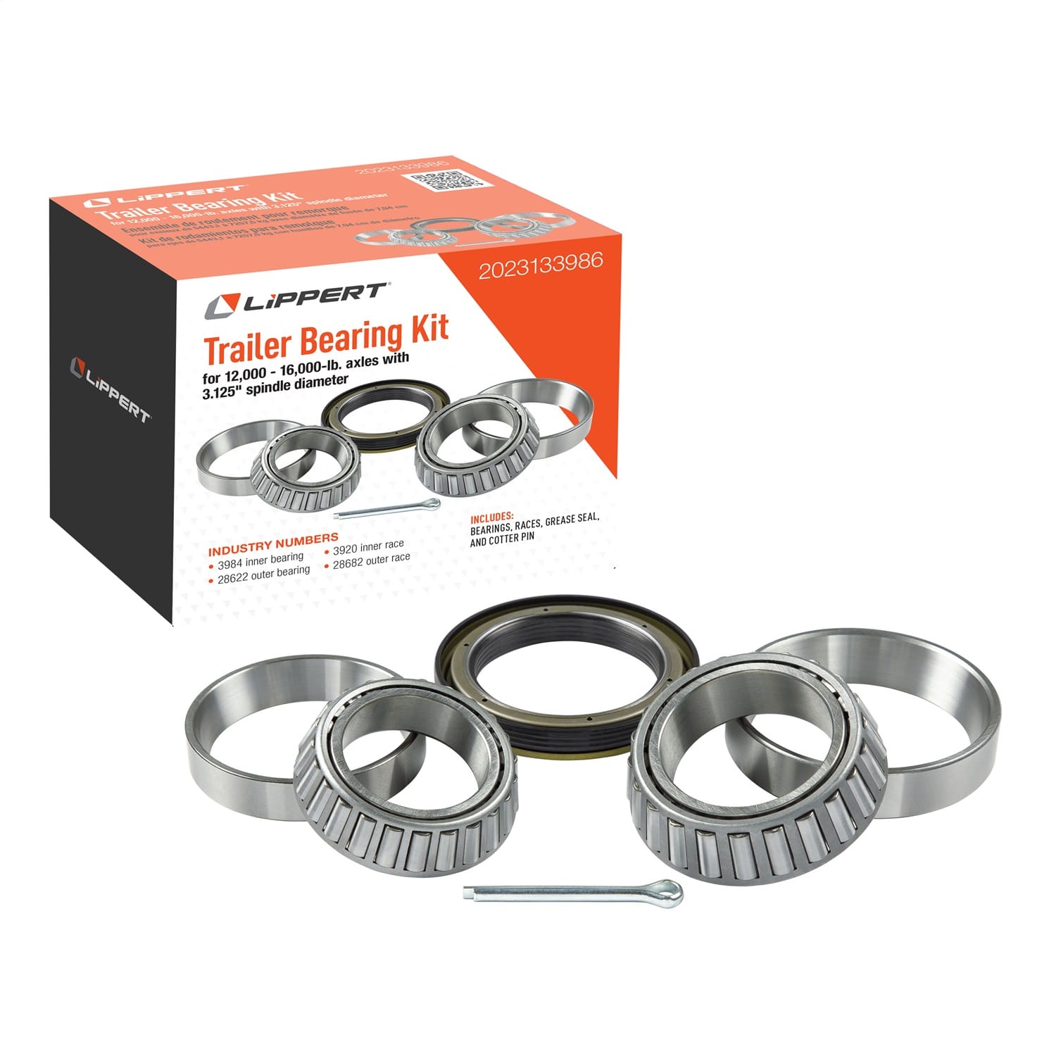 Trailer Bearing Replacement Kit; 12;000-16;000-lb. Axles