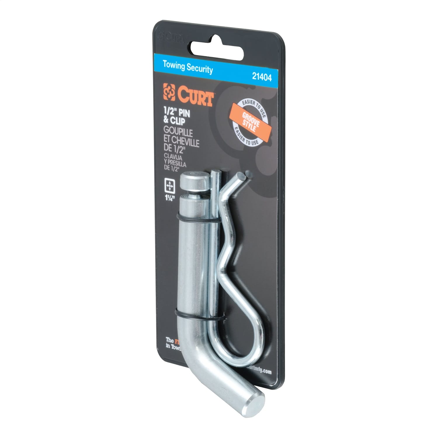 1/2in. Hitch Pin with Groove (1-1/4in. Receiver; Zinc; Packaged) thumbnail 2