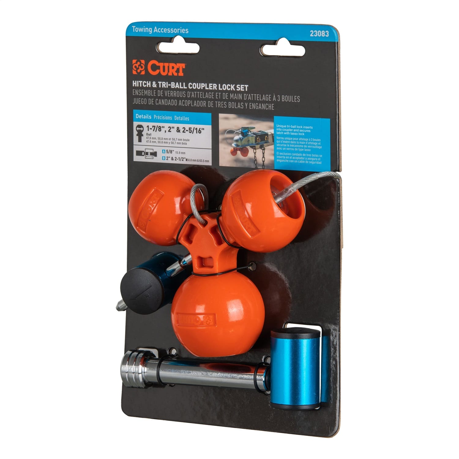 Hitch/Tri-Ball Coupler Lock Set (Up to 2-1/2in. Receiver; 1-7/8in.; 2in.; 2-5/16