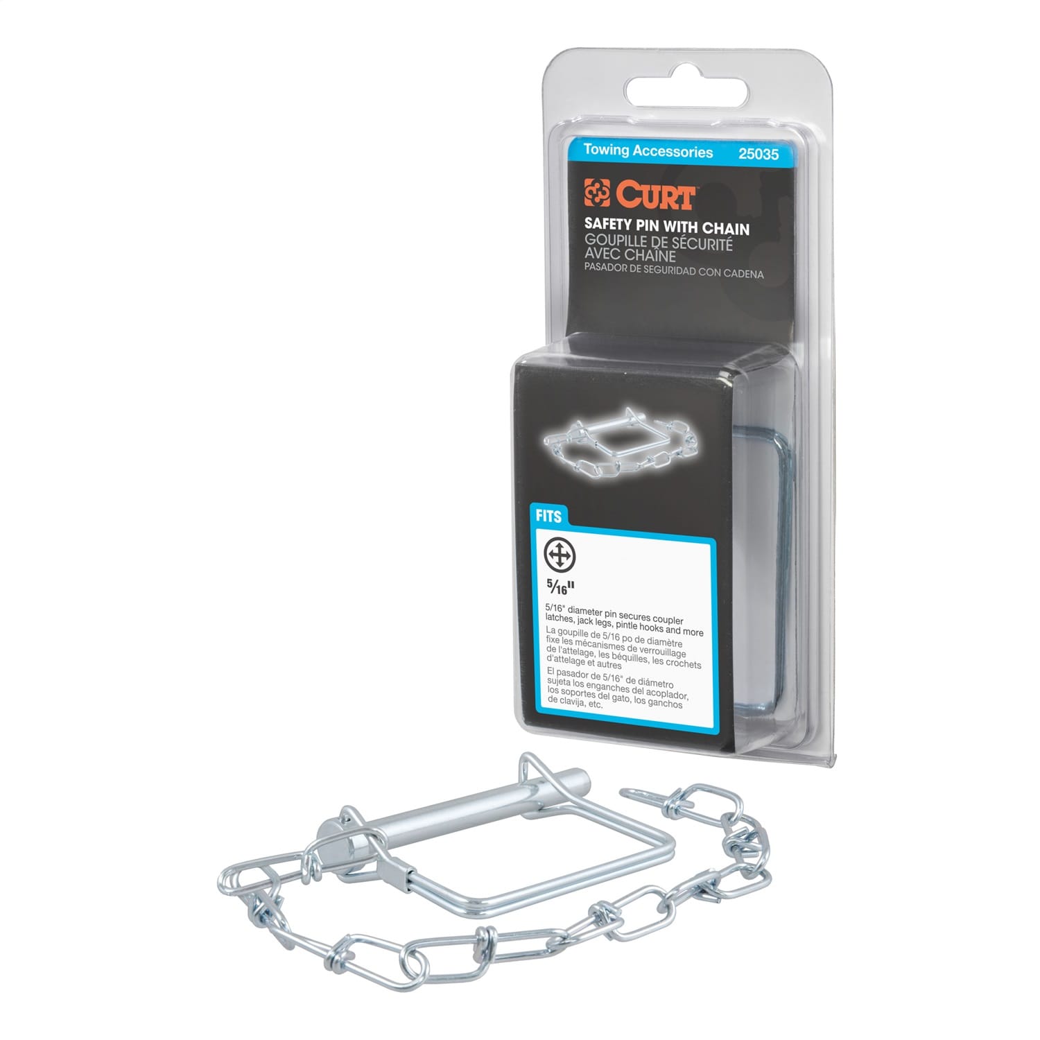 5/16in. Safety Pin with 12in. Chain (3in. Pin Length; Packaged) thumbnail 2