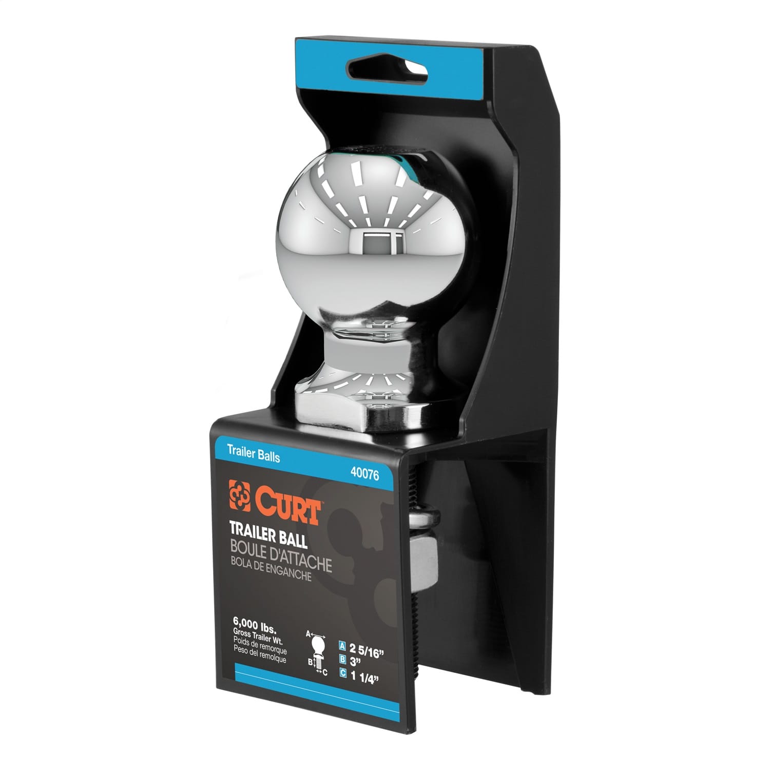 2-5/16in. Trailer Ball (1-1/4in. x 3in. Shank; 6;000 lbs.; Chrome; Packaged) thumbnail 2