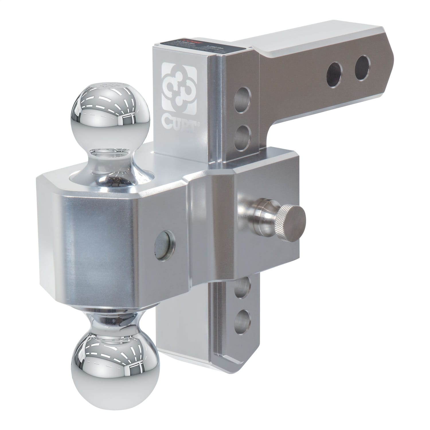 AlumaLite Adjustable Aluminum Hitch with Dual Ball; 5-1/2in. Drop