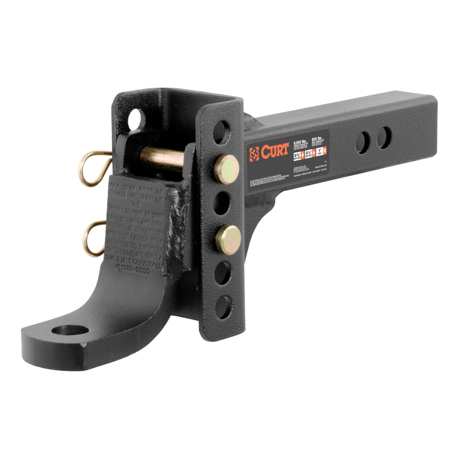 Adjustable Channel Mount with 1in. Ball Hole (2in. Shank; 6;000 lbs.; 6-3/4in. D thumbnail 2
