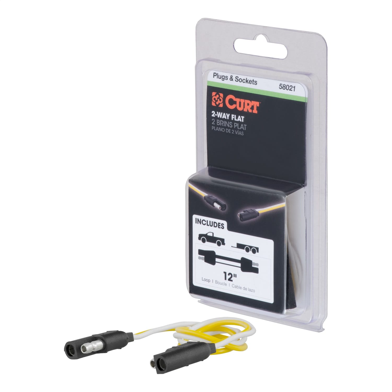 2-Way Flat Connector Plug/Socket with 12in. Wires (Packaged) thumbnail 2