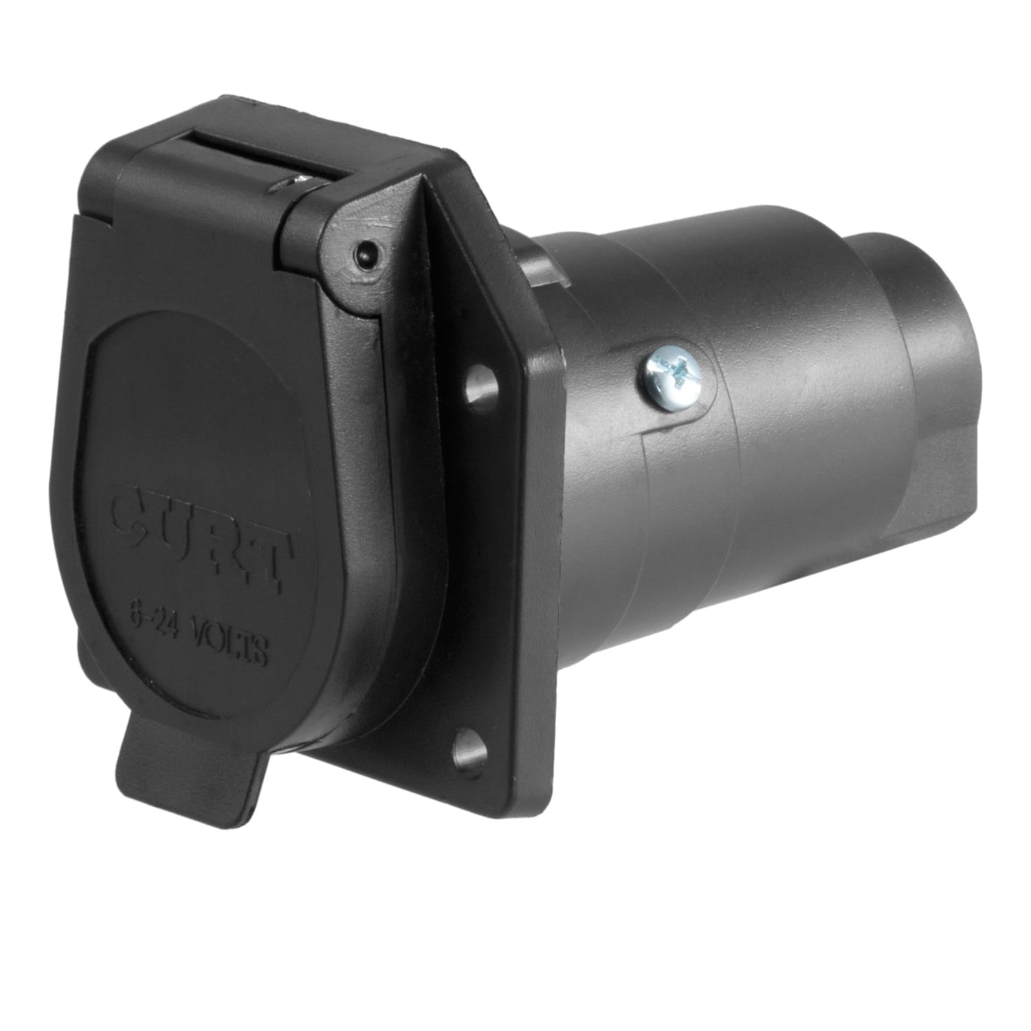 7-Way RV Blade Connector Socket (Vehicle Side; Black Plastic)