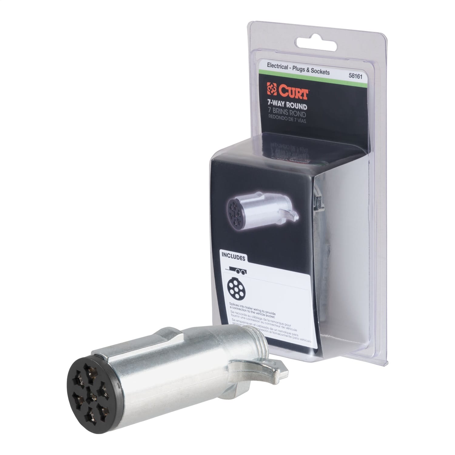 7-Way Round Connector Plug (Trailer Side; Packaged) thumbnail 2