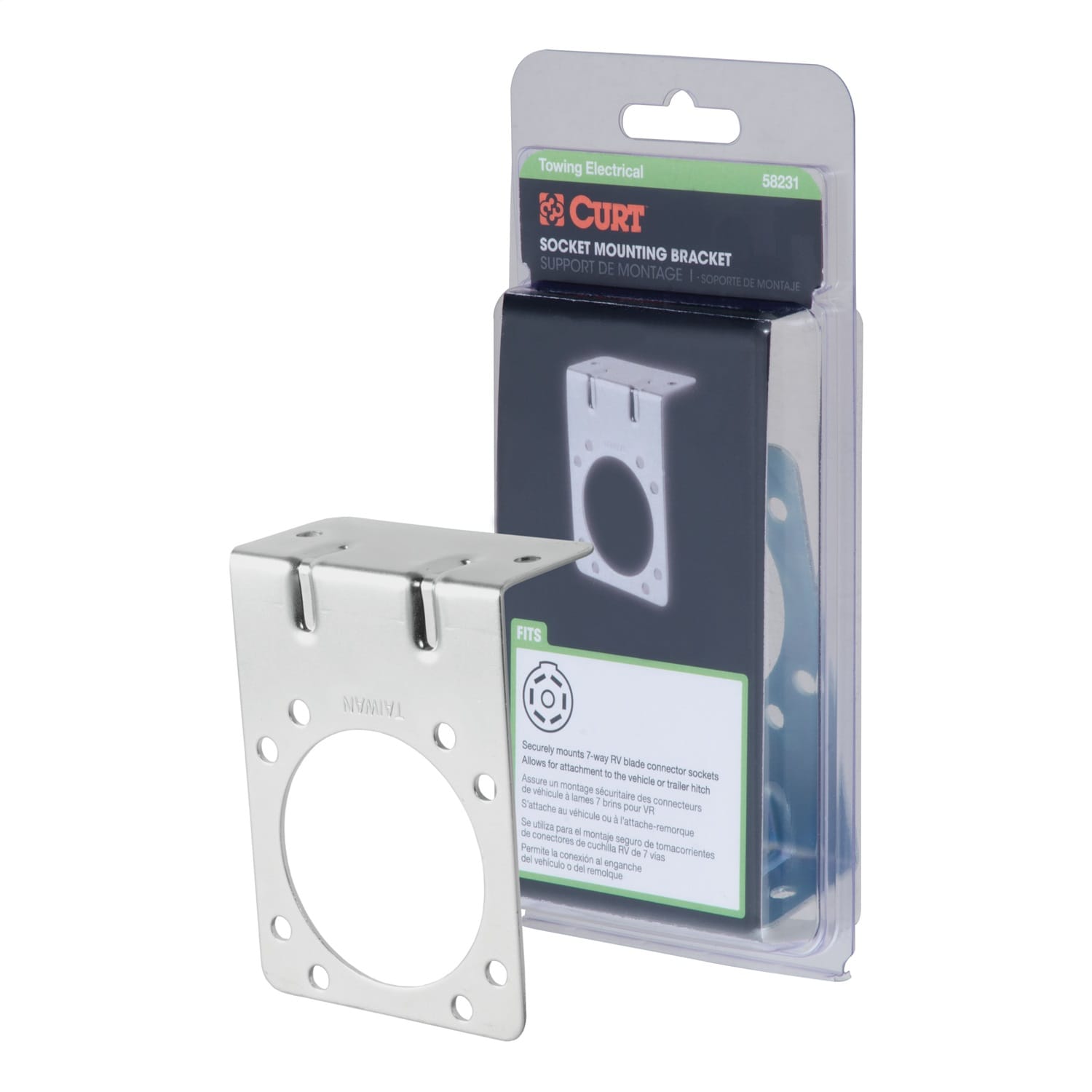 Connector Mounting Bracket for 7-Way RV Blade (Zinc; Packaged) thumbnail 2