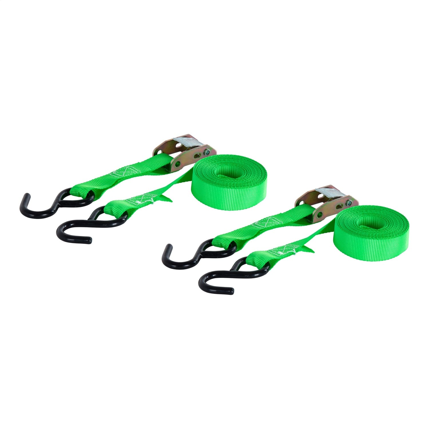 15ft. Dark Green Cargo Straps with S-Hooks (300 lbs; 2-Pack) thumbnail 2
