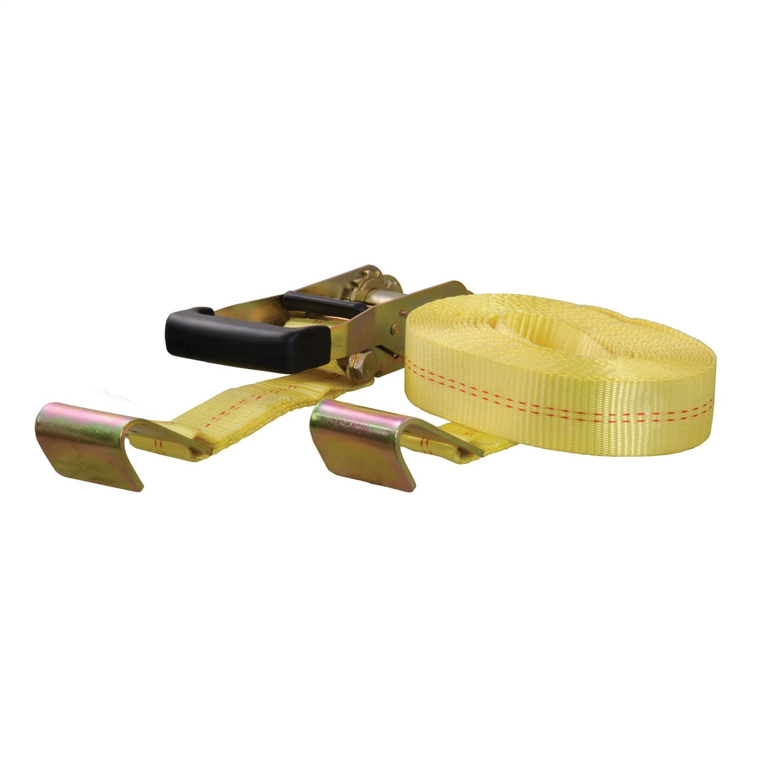 27ft. Yellow Cargo Strap with Flat Hooks (3;333 lbs.) thumbnail 2