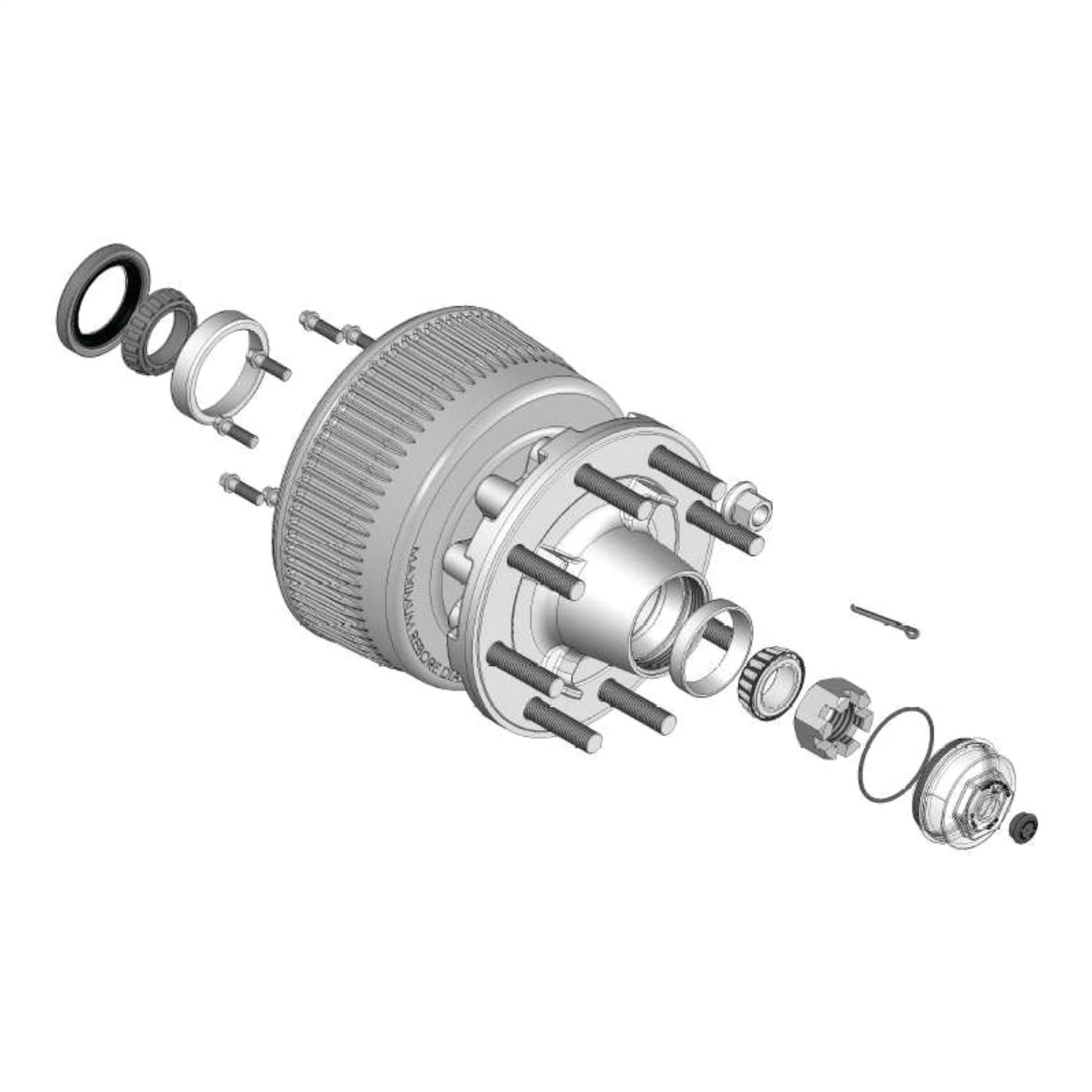 Threaded Dust Cap with Rubber Plug; O-Ring; 4in. Diameter; 10;000-16;000-lb. Axl thumbnail 2