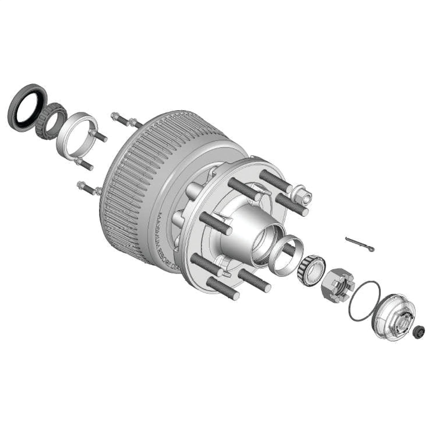 Threaded Dust Cap with Rubber Plug; O-Ring; 4in. Diameter; 10;000-16;000-lb. Axl thumbnail 3