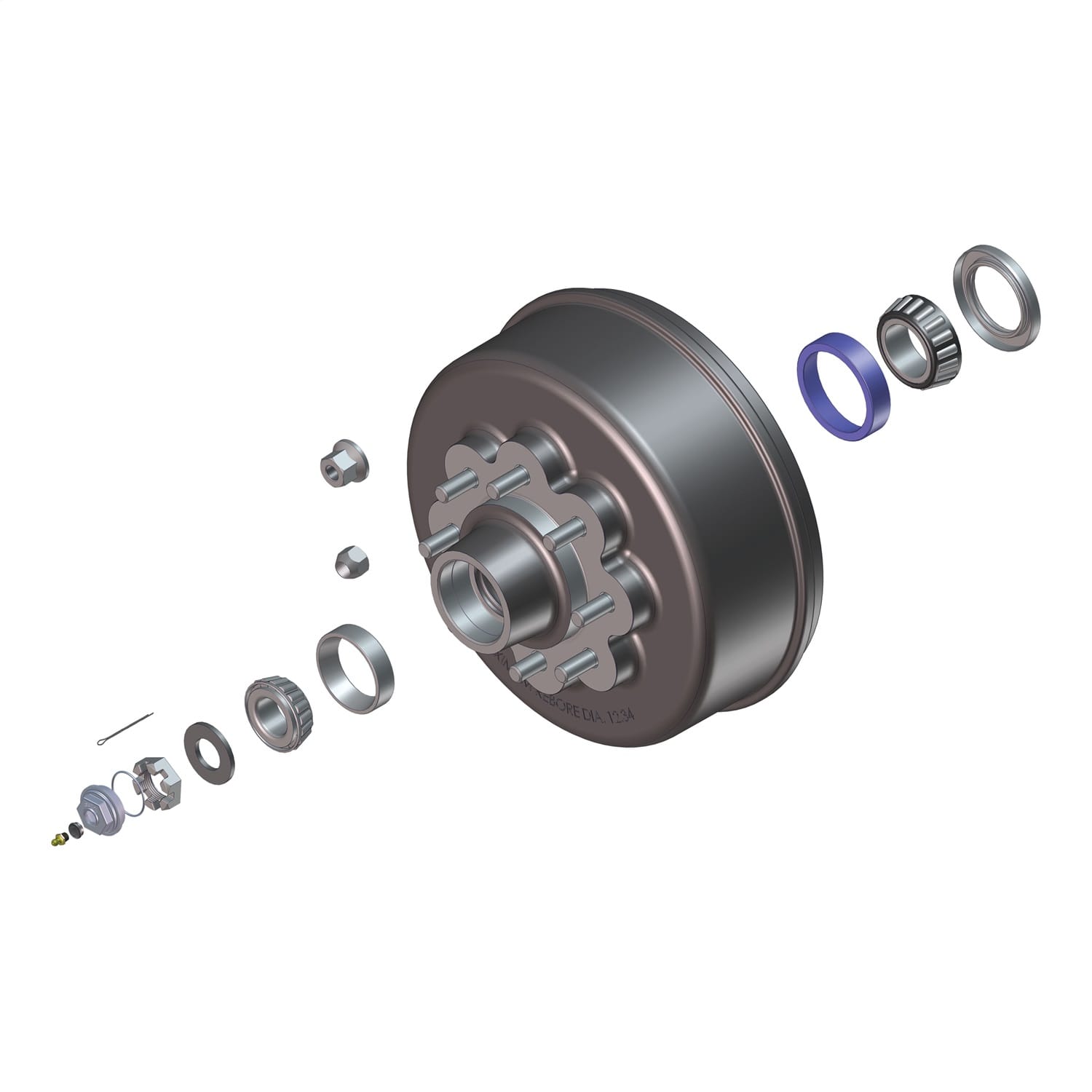 Trailer Axle Oil and Dust Cap with Set Screw-8;000 lbs. Clear thumbnail 2