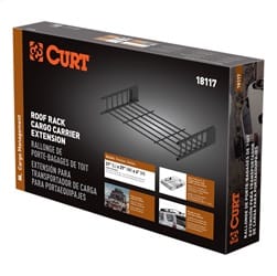 21in. x 37in. Black Steel Roof Rack Cargo Carrier Extension