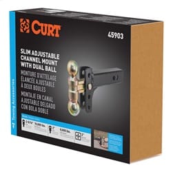 Slim Adjustable Channel Mount with Dual Ball (2in. Shank; 10K; 3-3/4in. Drop)