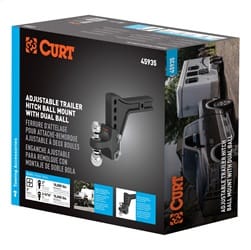 Adjustable Trailer Hitch Ball Mount with Dual Ball; 2in. Shank; 15K
