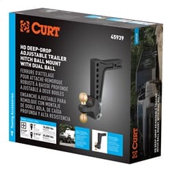 HD Deep-Drop Adjustable Hitch Ball Mount with Dual Ball; 2-1/2in. Shank; 20K