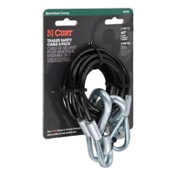 43-7/8in. Safety Cables with 2 Snap Hooks (3;500 lbs; Vinyl-Coated; 2-Pack)