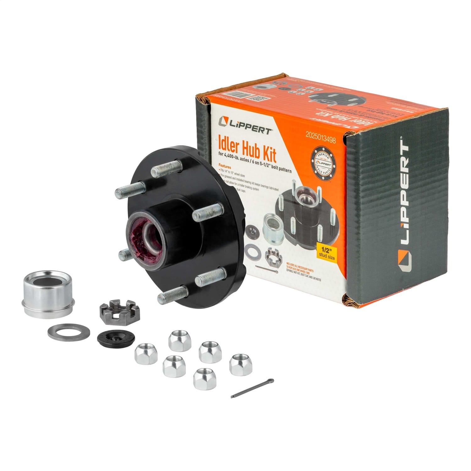 Idler Hub Complete Kit with Installed Bearings; 4;400-lb. Axles