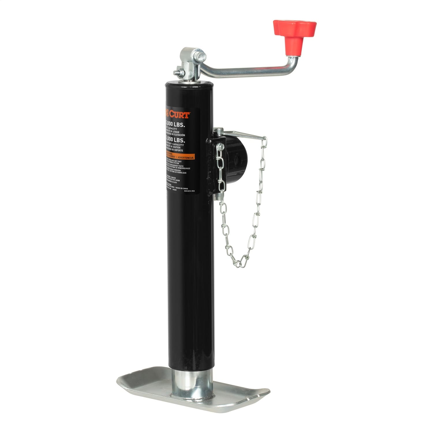 Pipe-Mount Swivel Trailer Jack with Top Handle (5;000 lbs; 10in. Travel)