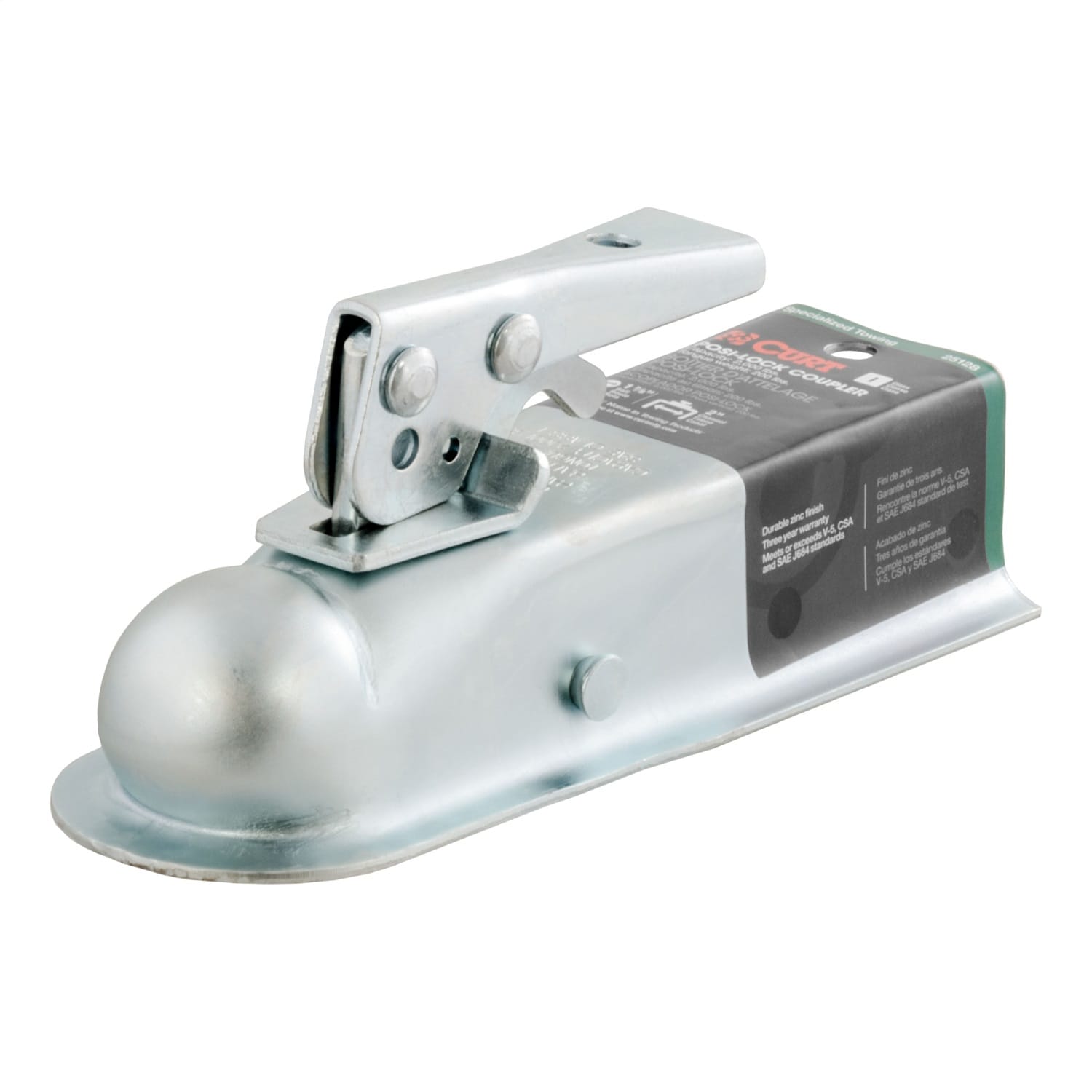 1-7/8in. Straight-Tongue Coupler with Posi-Lock (2in. Channel; 2;000 lbs; Zinc)