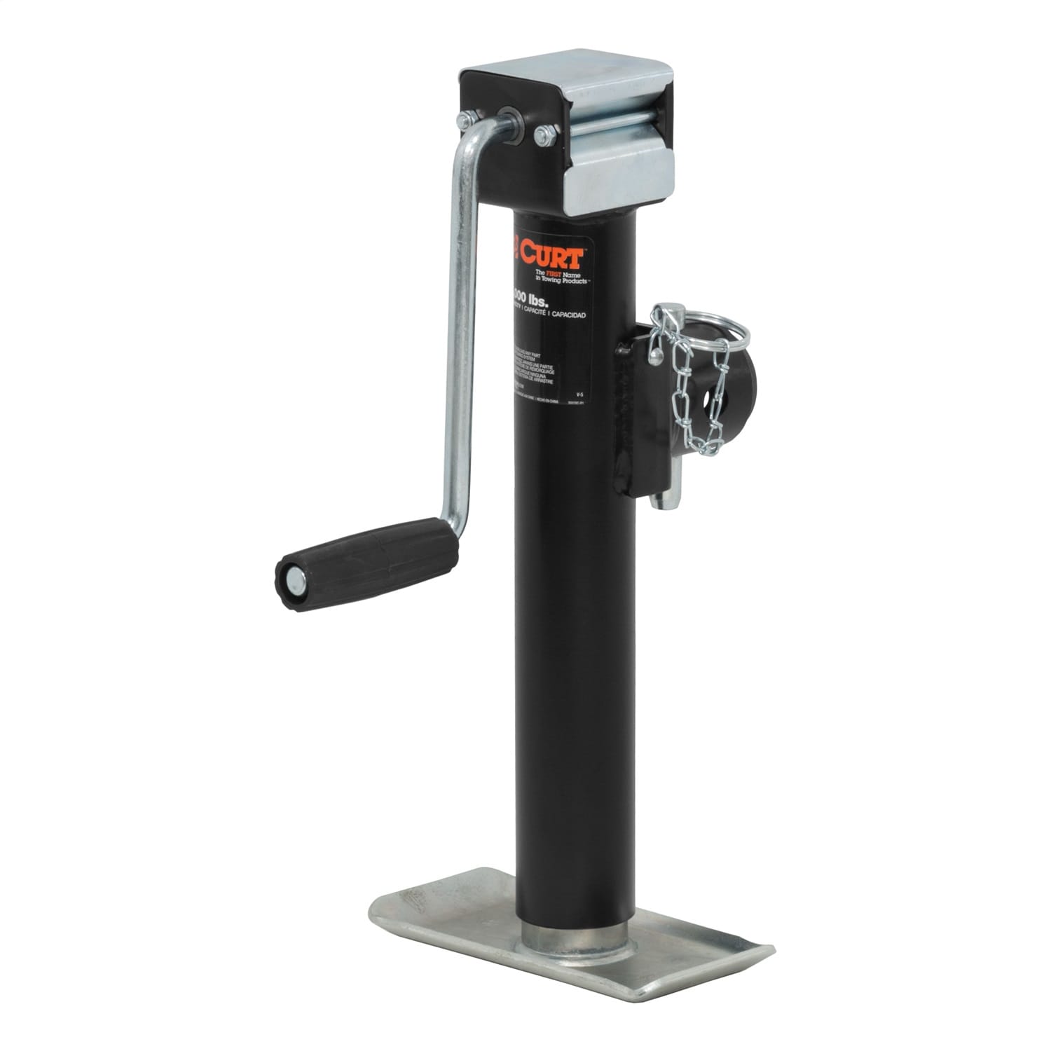Pipe-Mount Swivel Jack with Side Handle (5;000 lbs; 10in. Travel)