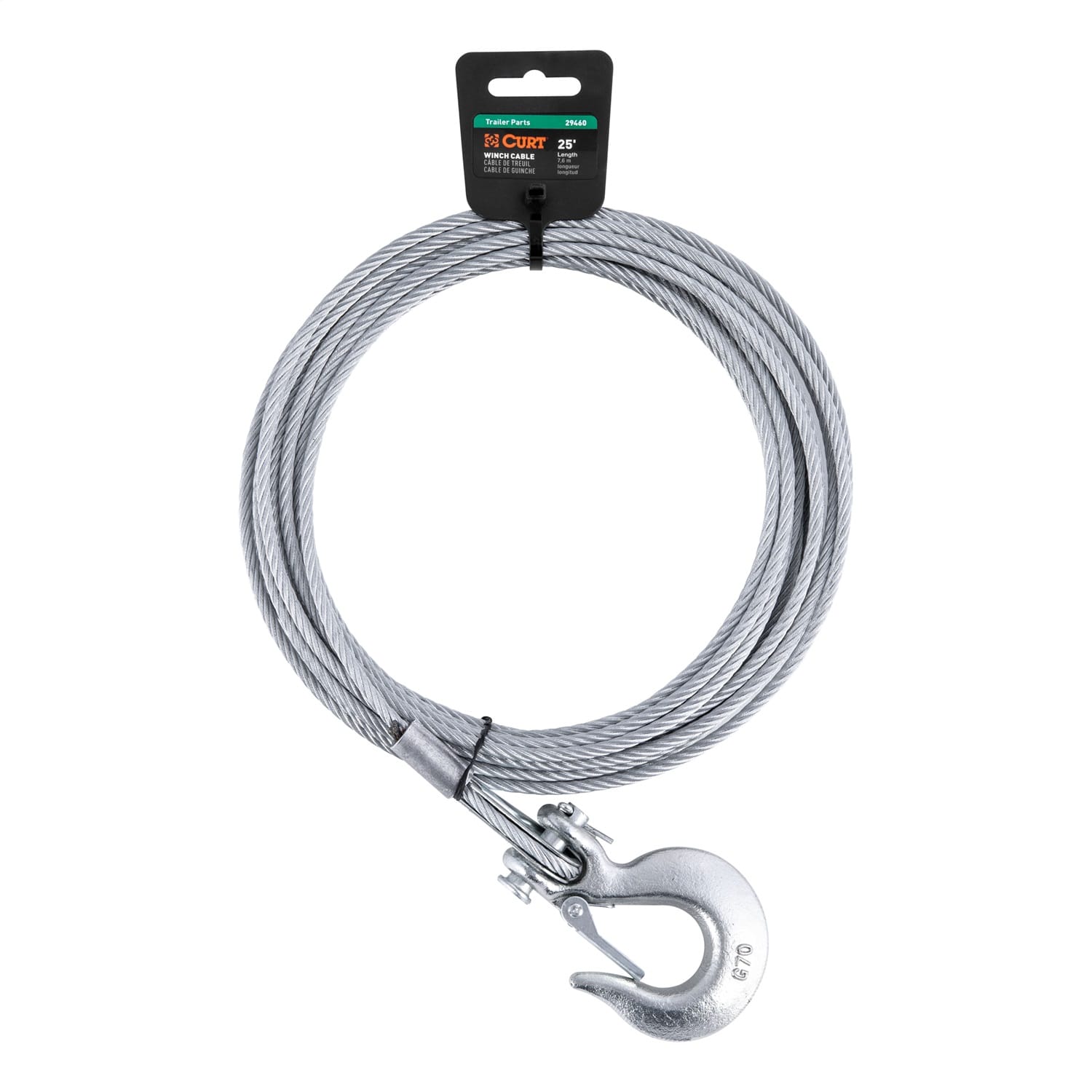 25ft. Winch Cable with Snap Hook (4;200 lbs.)