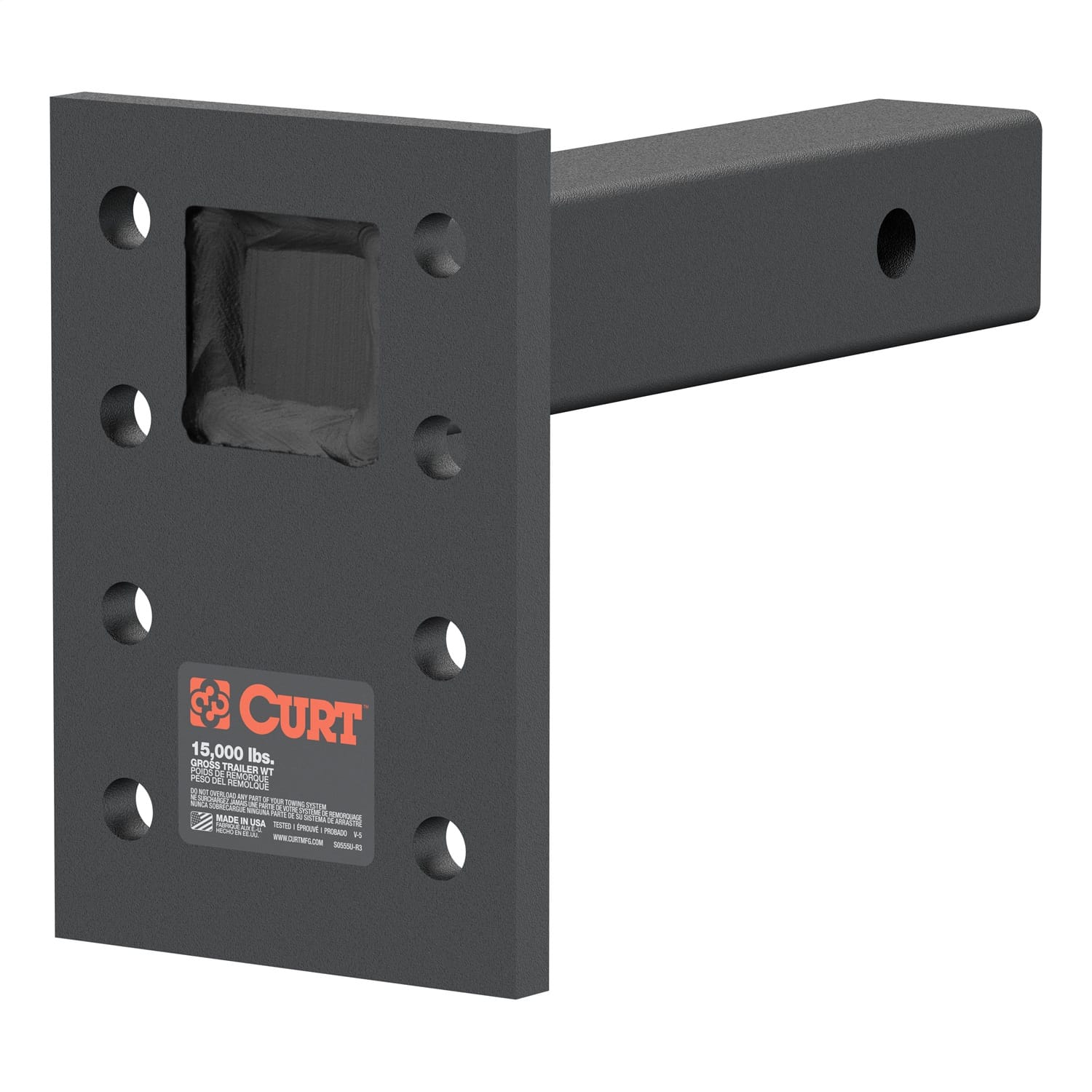 Adjustable Pintle Mount (2in. Shank; 15;000 lbs.; 7in. High; 8in. Long)