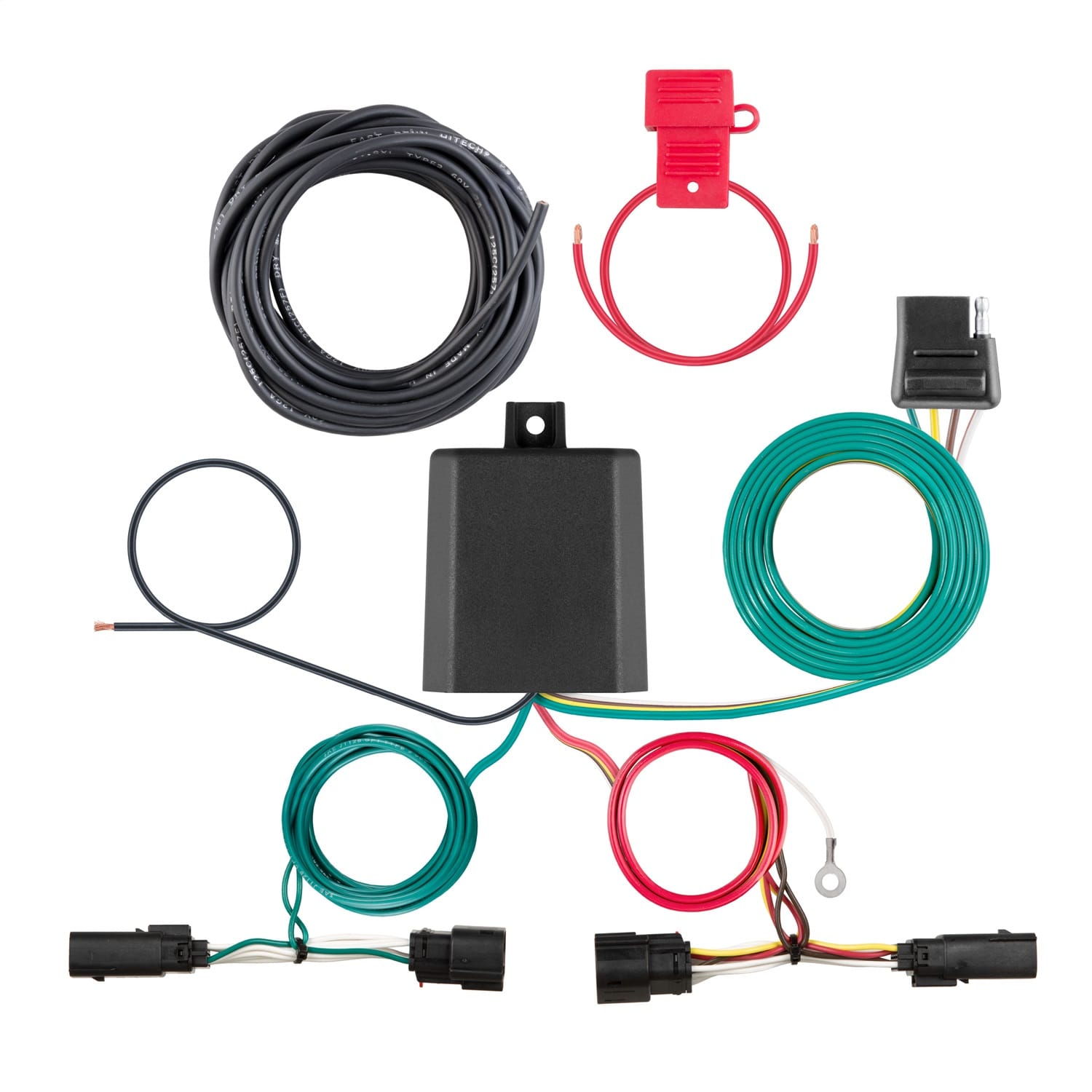 Custom Wiring Harness; 4-Way Flat Output; Select Ford F-150 with LED Taillights