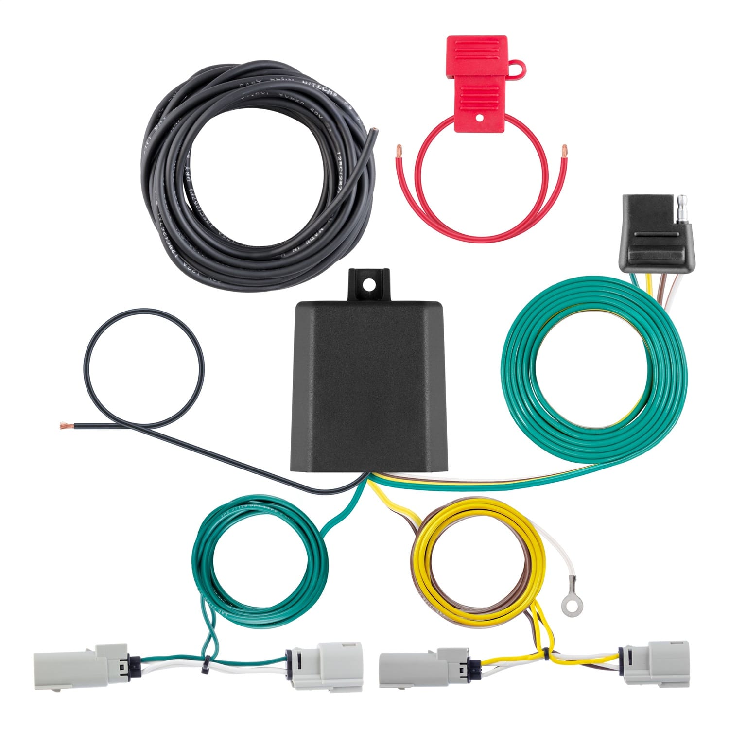 Custom Wiring Harness; 4-Way Flat Output; Select Ford Transit 350; 350 HD Dually