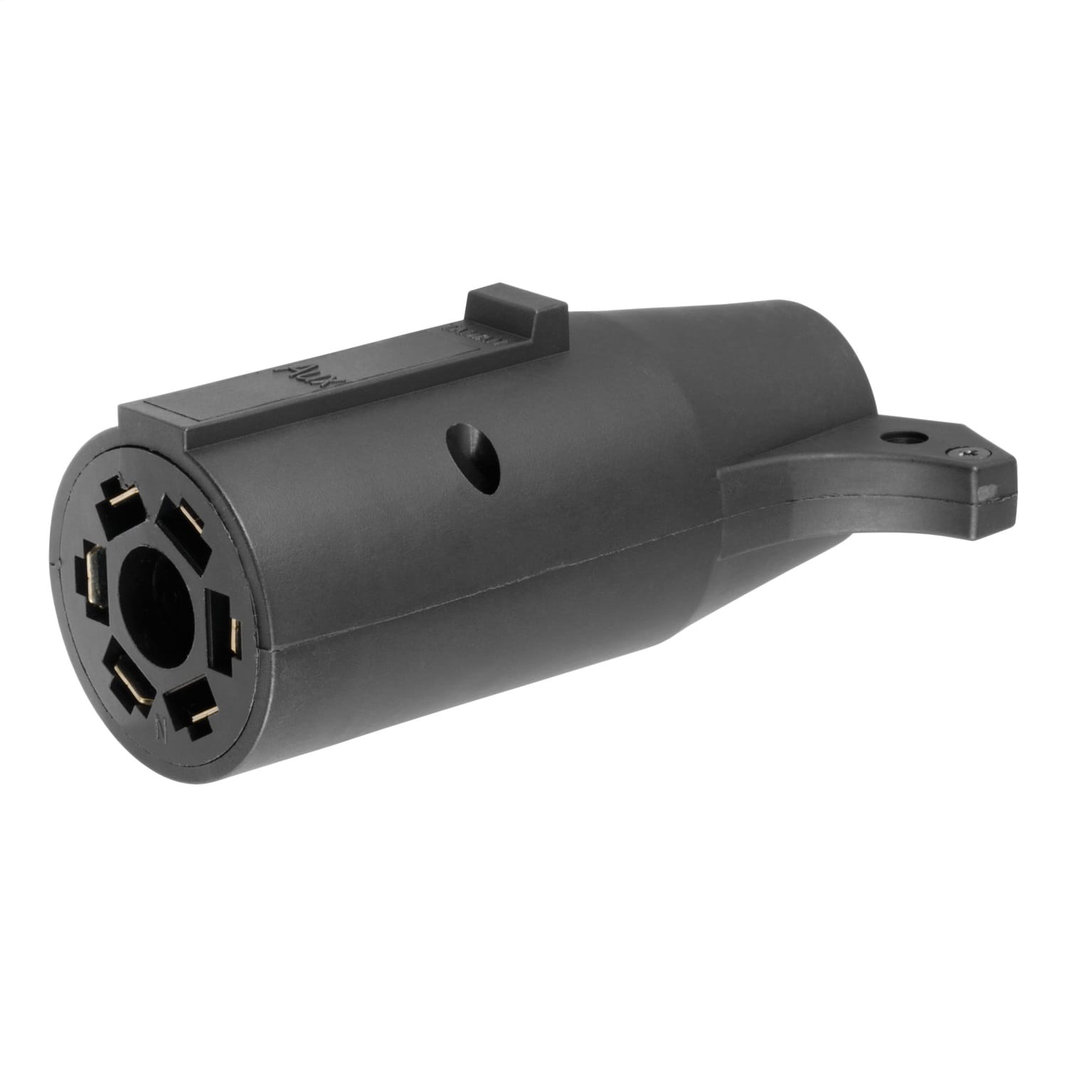 Adapter (7-Way RV Blade to 6-Way Round Trailer; Center Pin Auxiliary)