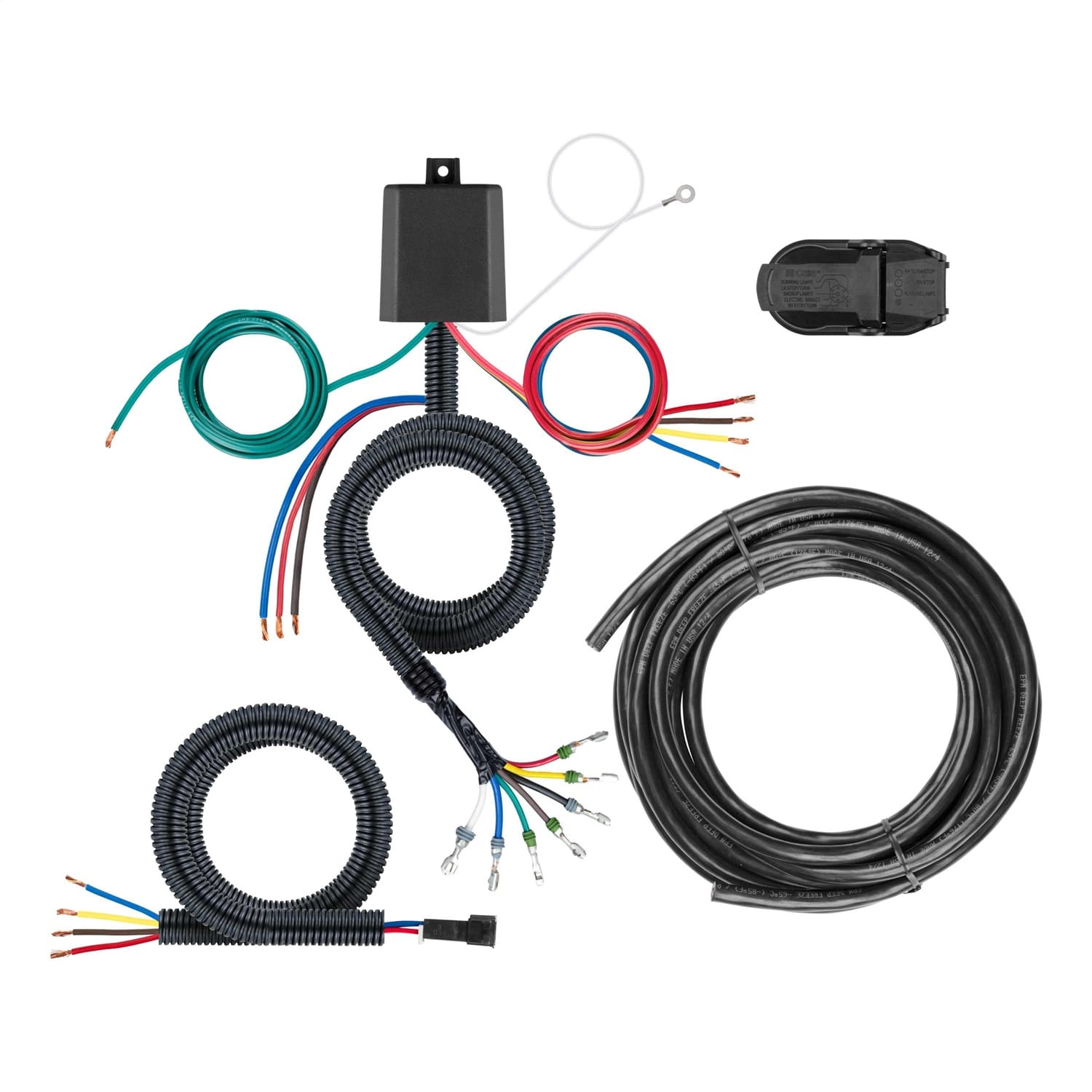 Universal 7-Way Custom Harness w/HD Converter Module; Backup/Brake Control