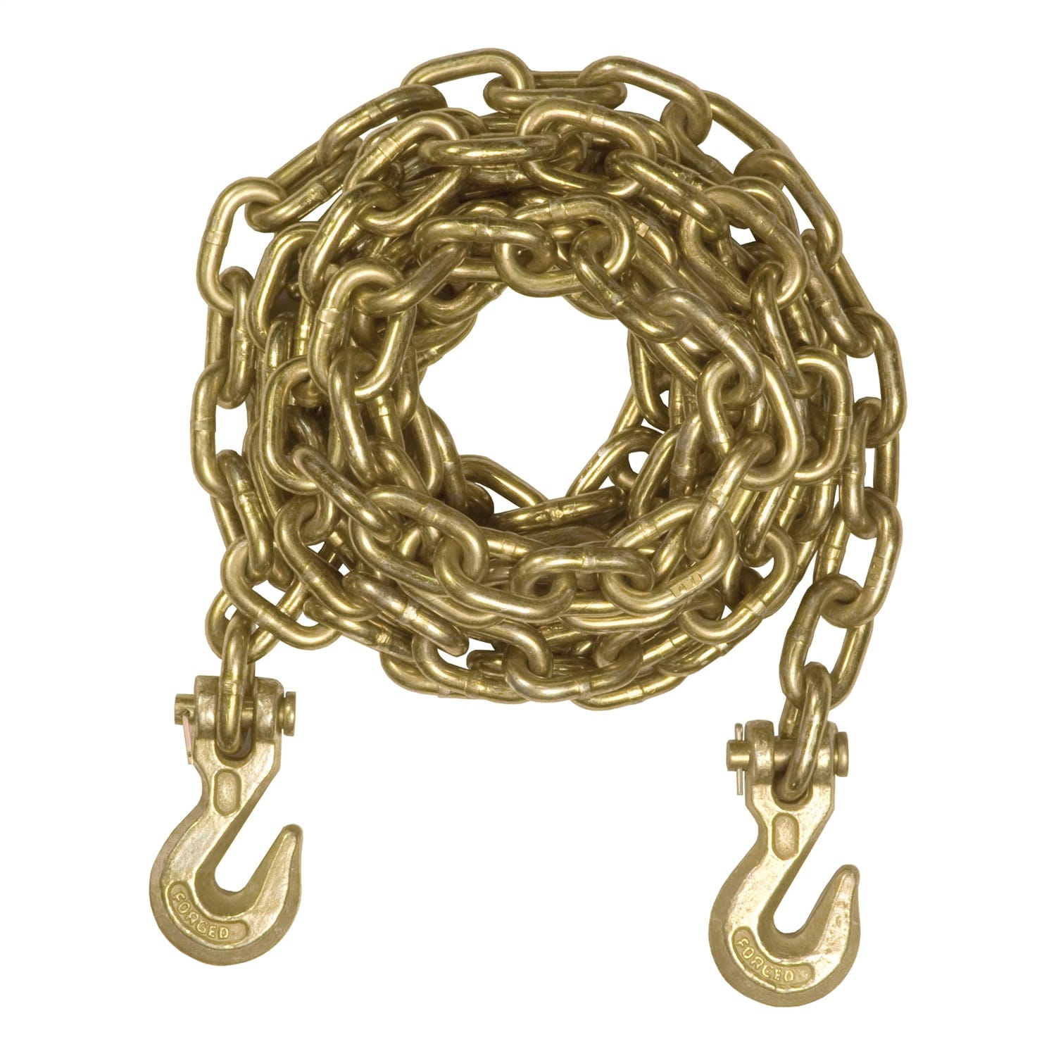 14ft. Transport Binder Safety Chain with 2 Clevis Hooks (18;800 lbs; Yellow Zinc