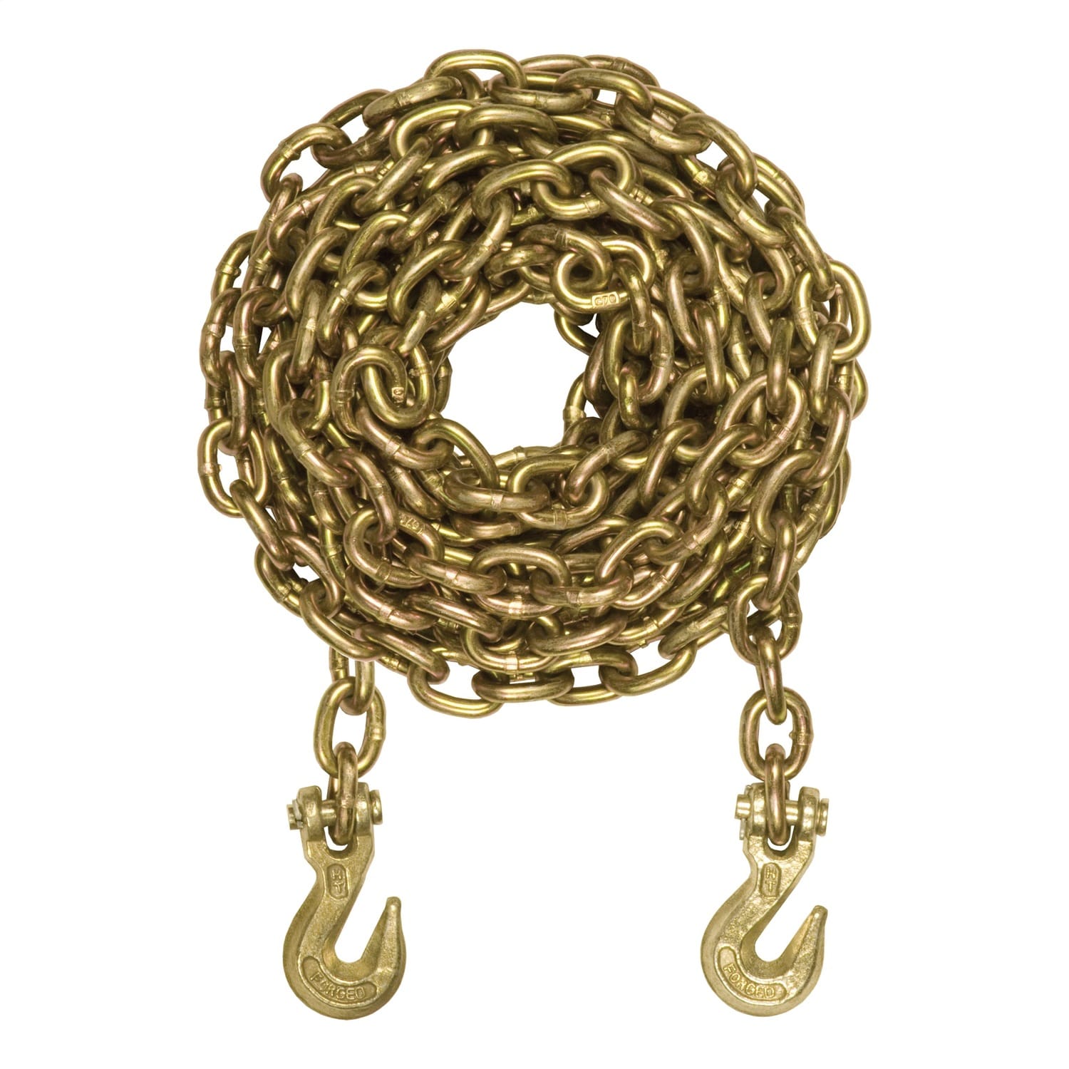20ft. Transport Binder Safety Chain with 2 Clevis Hooks (18;800 lbs; Yellow Zinc