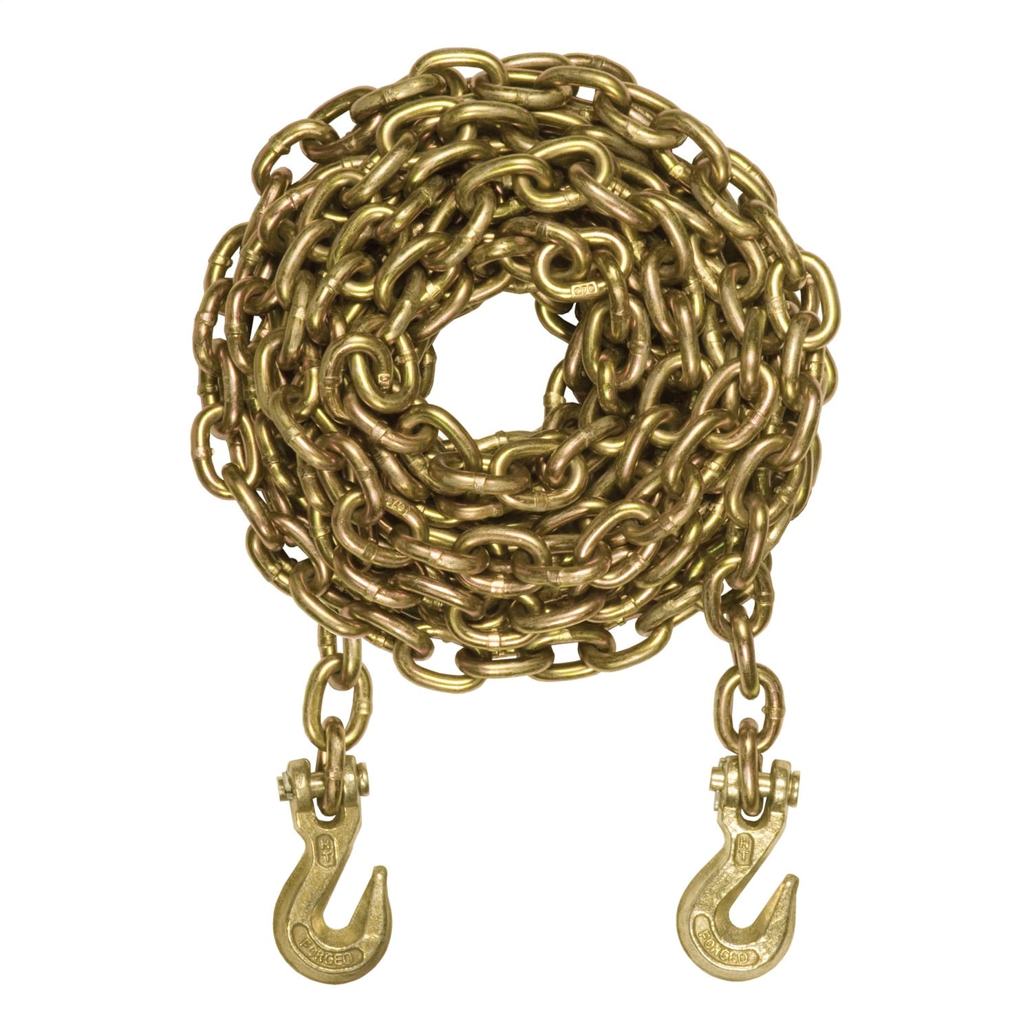 25ft. Transport Binder Safety Chain with 2 Clevis Hooks (18;800 lbs; Yellow Zinc