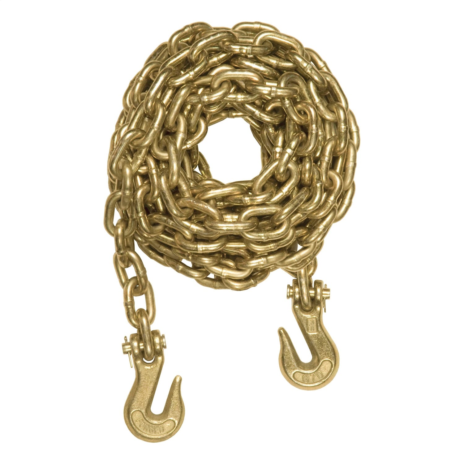 16ft. Transport Binder Safety Chain with 2 Clevis Hooks (26;400 lbs; Yellow Zinc