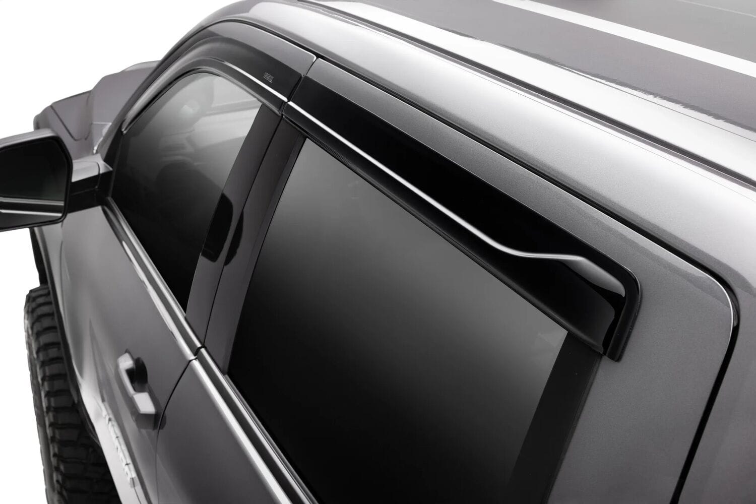 Low Profile Ventvisor Deflector; Smoke; Outside Mount; 4 pc.