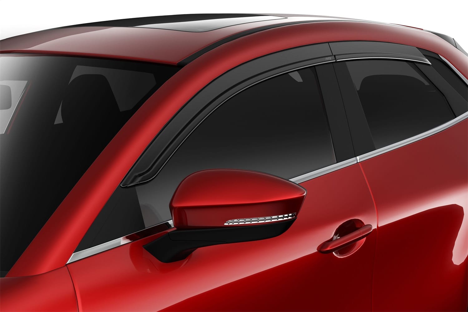 Low Profile Ventvisor Deflector; Smoke; Outside Mount; 4 pc.