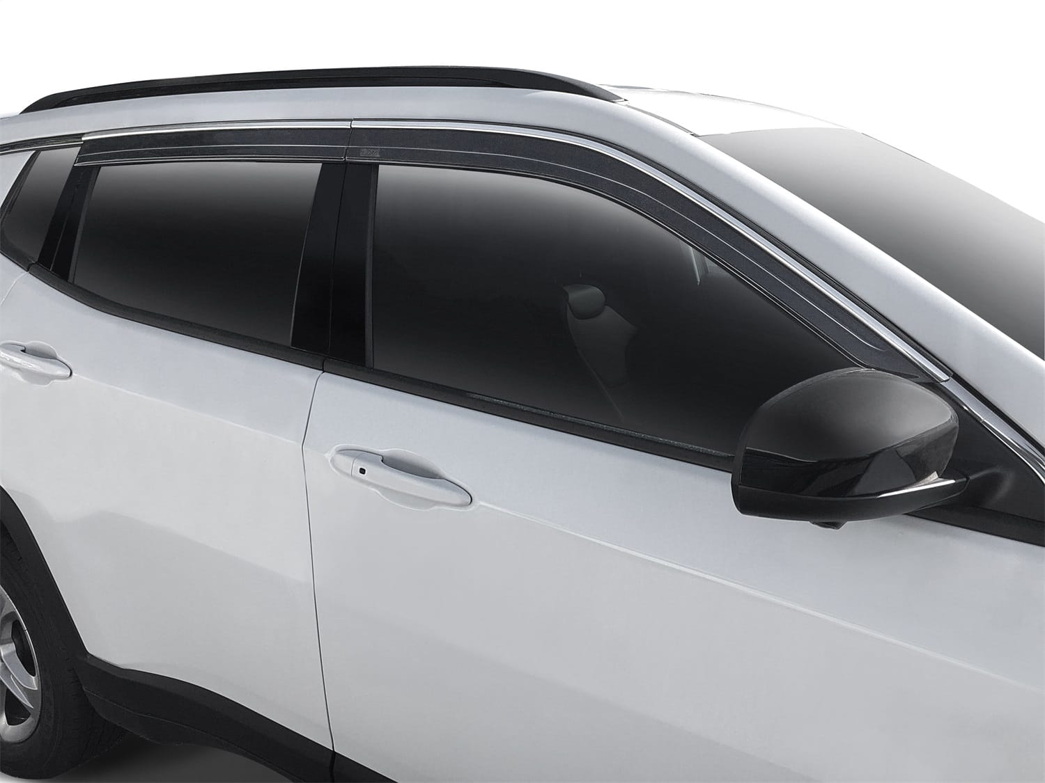 Low Profile Ventvisor Deflector; Smoke with Chrome Trim; Outside Mount; 4 pc.