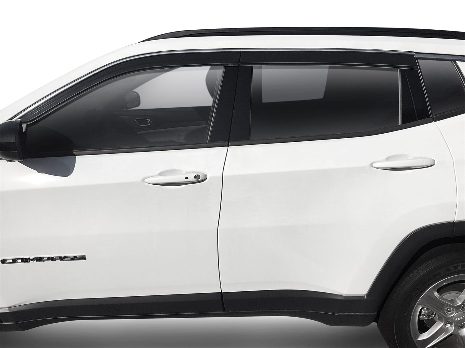 Low Profile Ventvisor Deflector; Smoke with Chrome Trim; Outside Mount; 4 pc.